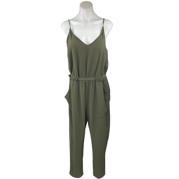 Atmosphere Green Sleeveless Cami Camisole Belted Straight Leg Romper Jumpsuit 12 - Picture 1 of 5